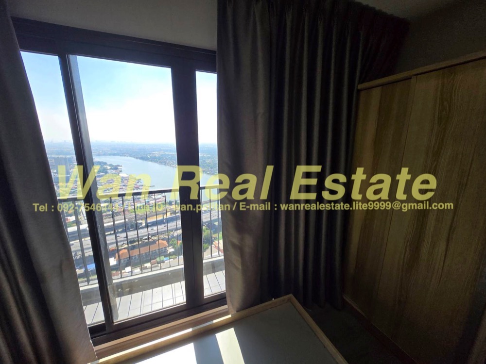 For RentCondoRattanathibet, Sanambinna : Condo for rent, Politan Rive, 49th floor, size 31 sq m, river view, Phra Nang Klao Bridge, fully furnished, ready to move in