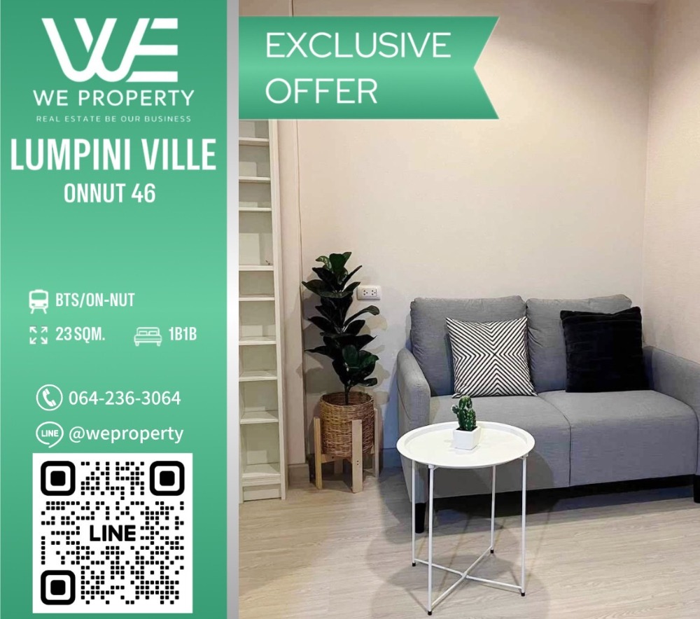 For SaleCondoOnnut, Udomsuk : Beautiful room, exactly as shown in the picture, complete with furniture⭐Lumpini Ville On Nut 46 (Lumpini Ville On Nut 46)