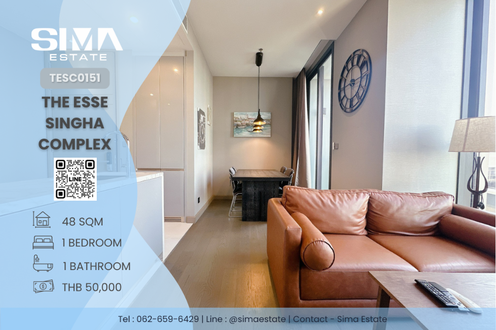 For RentCondoRama9, Petchburi, RCA : For rent ☁️The Esse Singha Complex☁️Beautiful room, well decorated, high security condo in the heart of Petchburi intersection ☀️