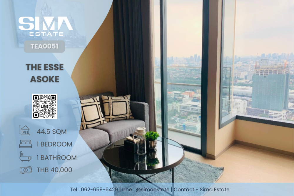 For RentCondoSukhumvit, Asoke, Thonglor : For rent ☁️The Esse Asoke☁️Beautiful room, open view, high floor, ready to move in☀️