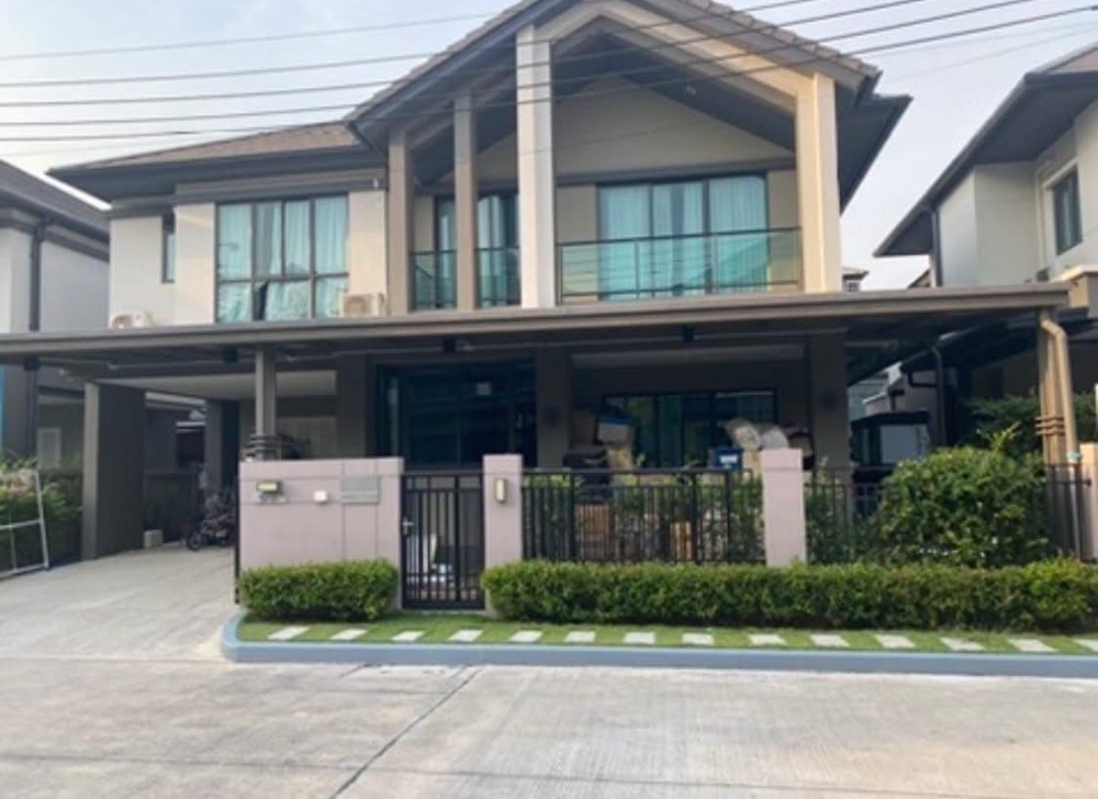 For RentHousePattanakan, Srinakarin : 2-storey detached house for rent, Bangkok Boulevard Rama 9-2 project, fully furnished, near an international school