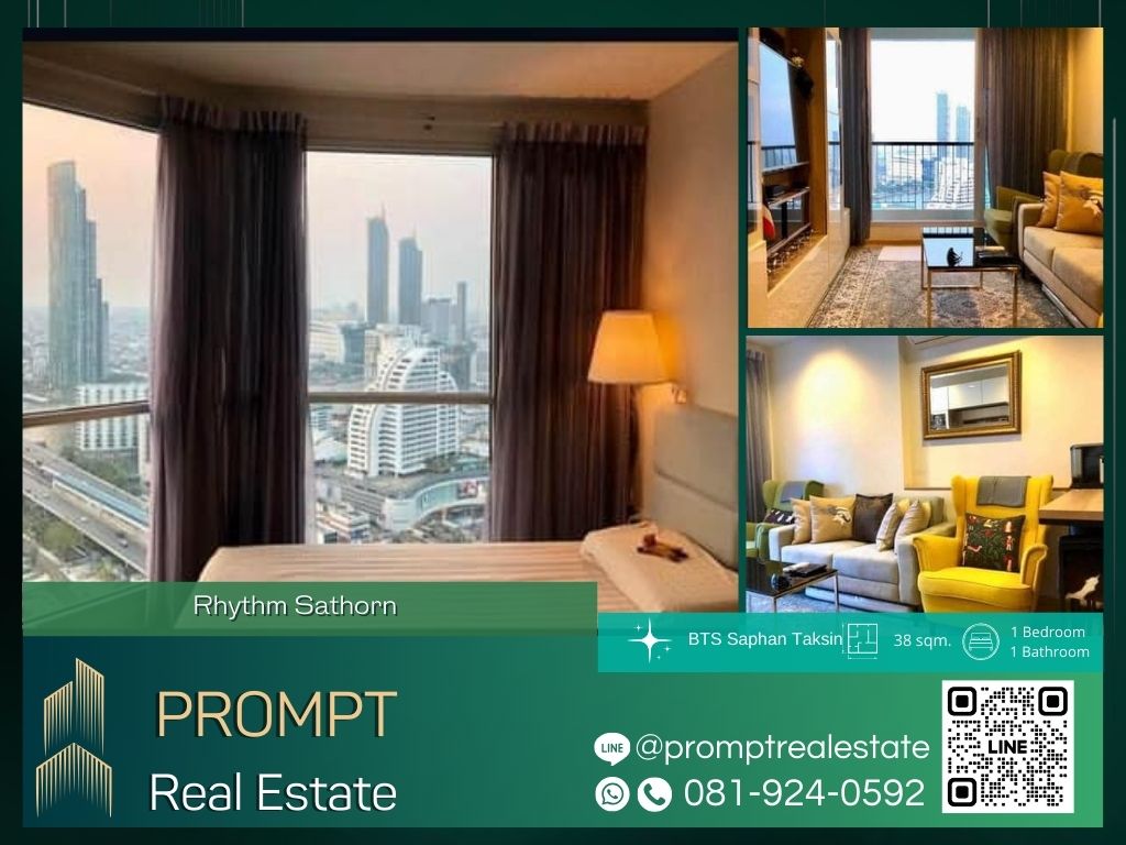 For RentCondoSathorn, Narathiwat : QR03924 - Rhythm Sathorn :   BTS Saphan Taksin/ Robinson Bangrak/ Asiatique The Riverfront