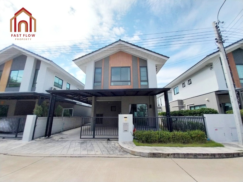 For SaleHouseChaengwatana, Muangthong : For sale!! Cheapest in the project, semi-detached house, Perfect Park Chaengwattana project, extended built-in kitchen, near the MRT Pink Line, Pak Kret Station PKA