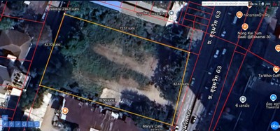 For SaleLandPhutthamonthon, Salaya : Land for sale Ekkamai 23, area 2 rai, 350,000 baht per square wa, Khlong Tan Nuea Subdistrict, Watthana District, Bangkok