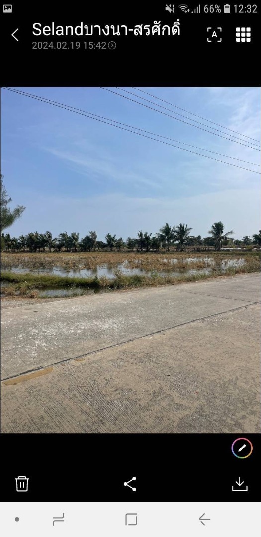 For SaleLandBangna, Bearing, Lasalle : Land for sale, 410 rai, Bangna-Trad Road, Km. 35, Samut Prakan Province (purple area suitable for factories and warehouses)