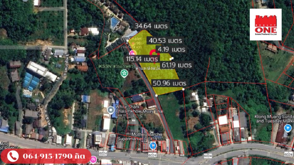 For RentLandKrabi : For sale/rent, vacant land in Krabi province, 3 rai 2 ngan, only 850 meters from Klong Muang Beach, tourist area