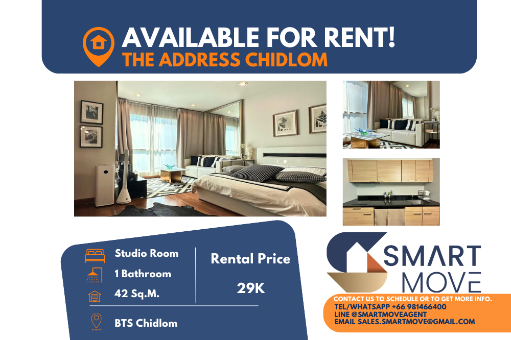 For RentCondoWitthayu, Chidlom, Langsuan, Ploenchit : 🔥FOR RENT !! 🔥Code C20241200051..........The Address Chidlom, Studio room, 1 bathroom, furnished, ready to move in📢📢