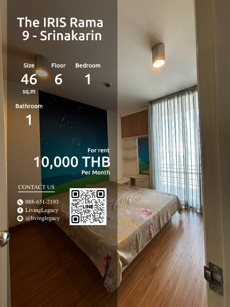 For RentCondoPattanakan, Srinakarin : SPLXRG Condo for rent The IRIS Rama 9 - Srinakarin 46 sq m. 6th floor line id : @livinglegacy