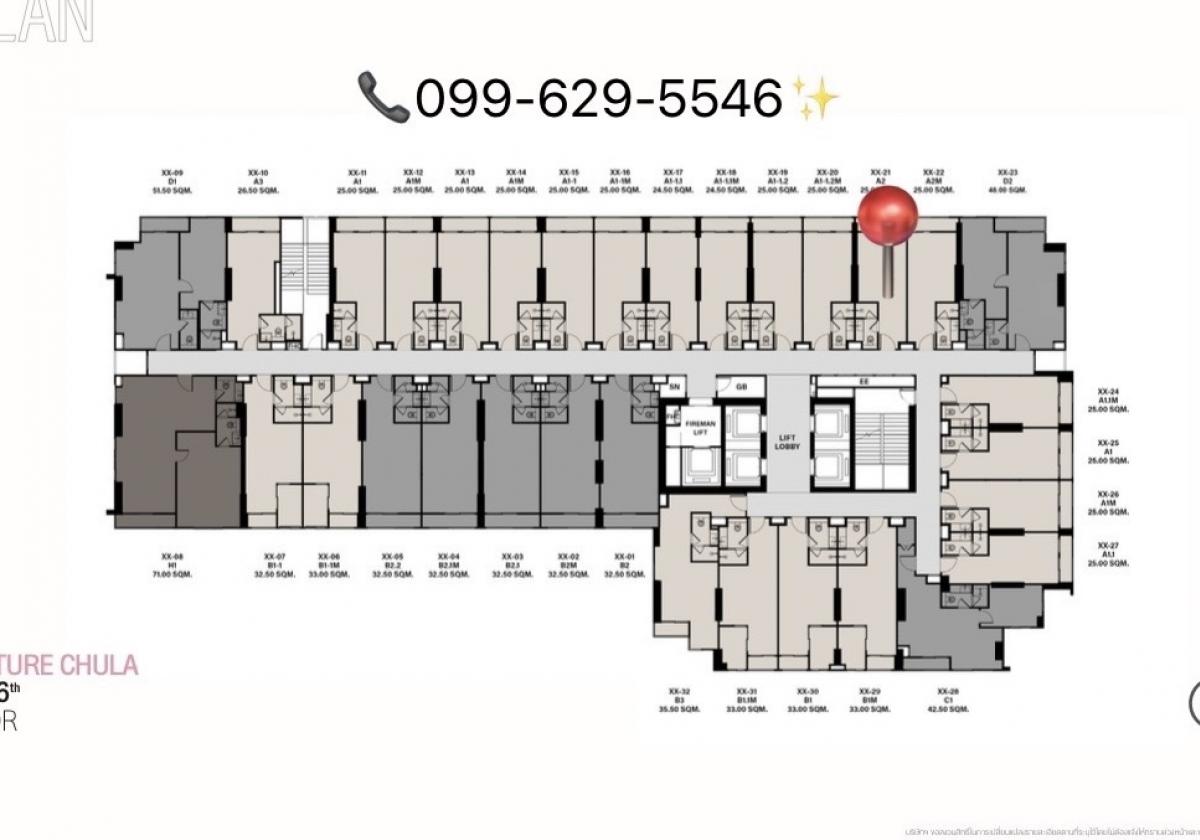 Sale DownCondoSilom, Saladaeng, Bangrak : Very good price CULTURE CHULA💯 Selling down payment 1 Bed 38 sq m✨ Get a beautiful location, high floor Tel. 099-629-5546