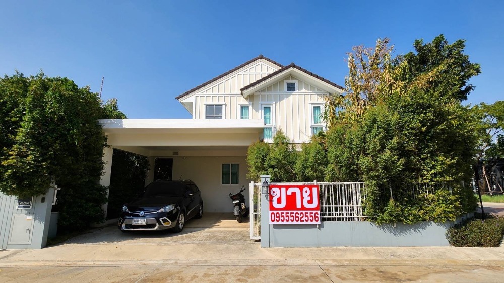 For SaleHousePathum Thani,Rangsit, Thammasat : House for sale, Village Village, Rangsit-Khlong 2, area 59 sq m. #Corner room #South facing, selling for 6.20 million baht. #Fully furnished