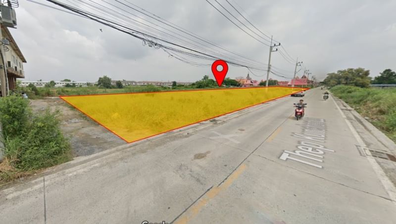 For SaleLandPathum Thani,Rangsit, Thammasat : Vacant land, good location near Thai Market, next to Soi Thepkuncharoen 22, Khlong Nueng Subdistrict, Khlong Luang District, Pathum Thani Province, area 5-3-0 rai, wide frontage, next to a beautiful road