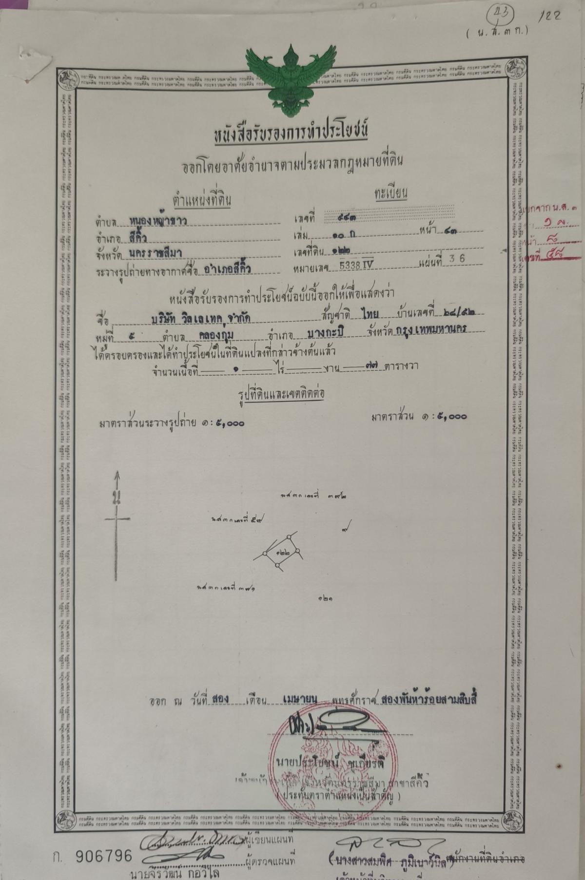 For SaleLandKorat Nakhon Ratchasima : Land for sale in Sikhiu in the Baan Kiang Dao project, complete with house, cheap price