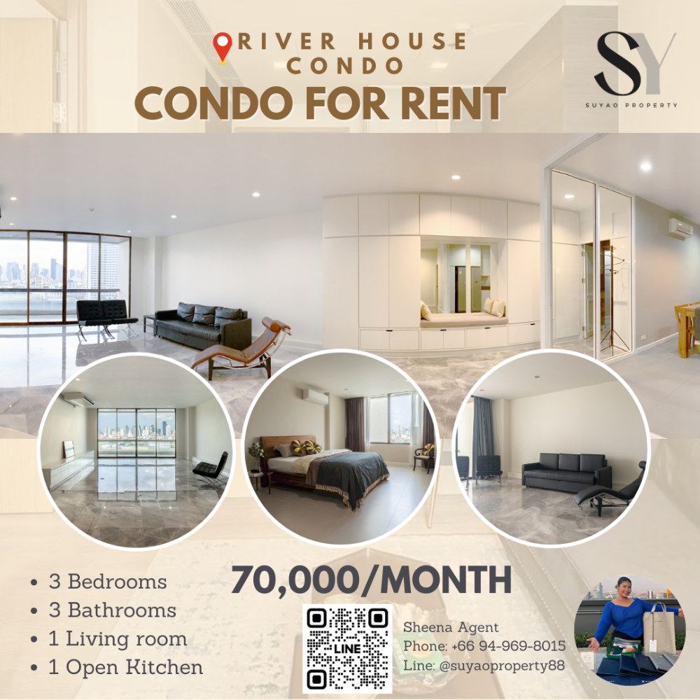 For RentCondoWongwianyai, Charoennakor : 🌇River House Condo🌇