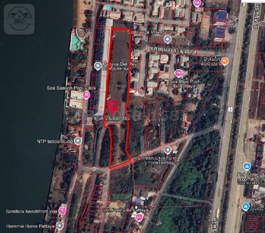 For SaleLandPattaya, Bangsaen, Chonburi : Very cheap land for sale, yellow, Pattaya, Bang Lamung District, Chonburi Province (area 4 - 3 - 87 rai, selling for 150 million baht), Huai Yai Subdistrict, Bang Lamung District, Chonburi Province