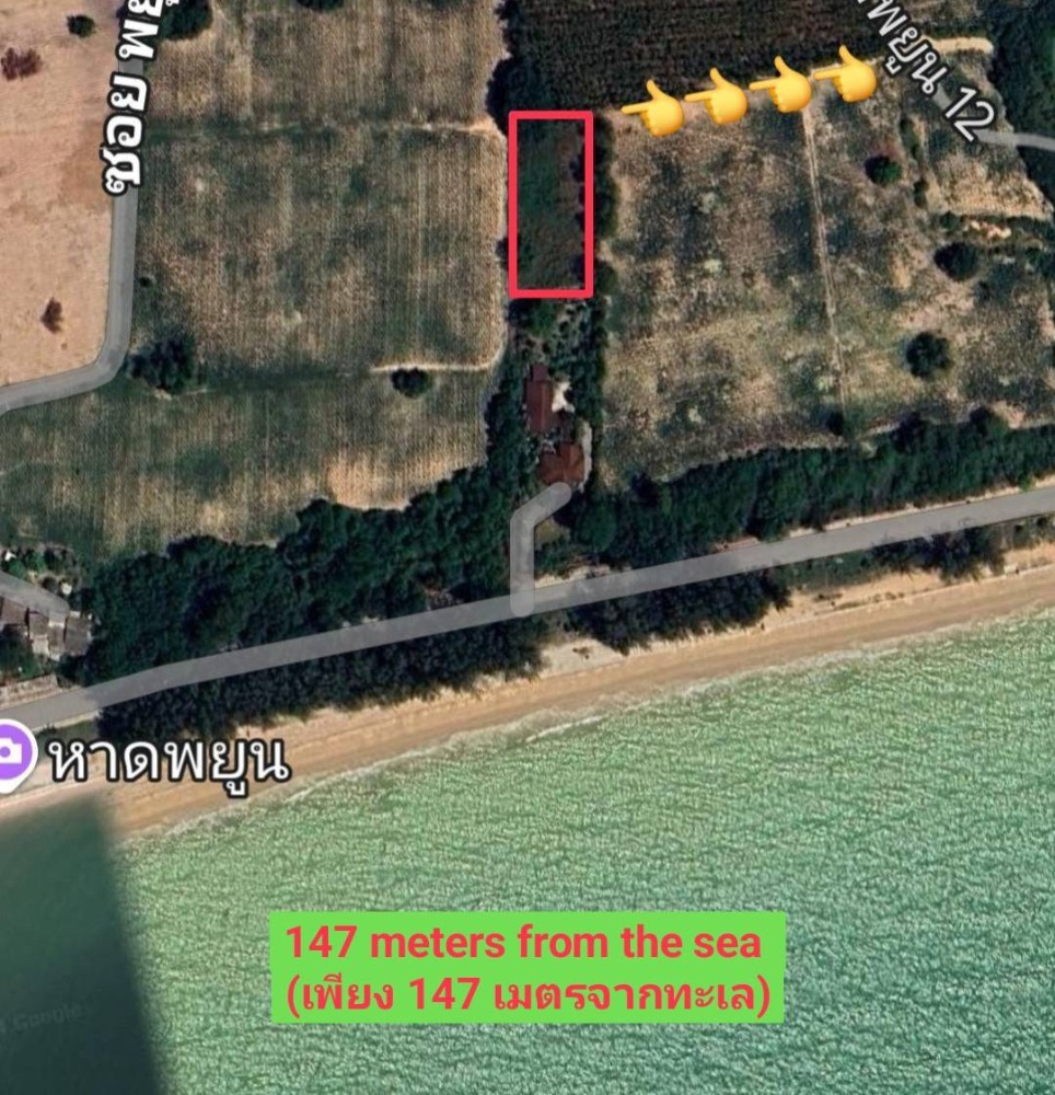 For SaleLandRayong : Land for Sale at Haad Phyuun Beach!!! Surrounded by accommodations and hotels. A great future, guaranteed huge profits!! Selling empty land at Soi Haad Phyuun 12, Ban Chang Subdistrict, Ban Chang District, Rayong Provinc