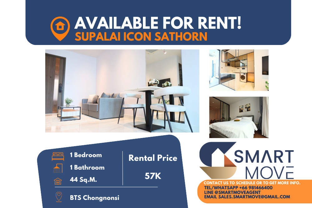 For RentCondoSathorn, Narathiwat : 💥FOR RENT !! Rare Item!!!!💥 Code C20250100010..........Supalai Icon Sathorn, 1 bedroom, 1 bathroom, high floor 21+, furnished, ready to move in📢📢