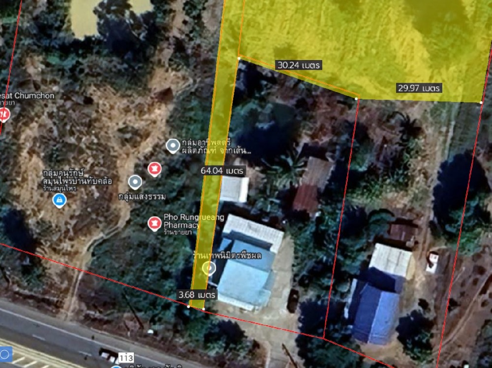 For SaleLandPhichit : For sale: 32 rai of vacant land, prime location, opposite Thap Khlo District Office, Phichit Province