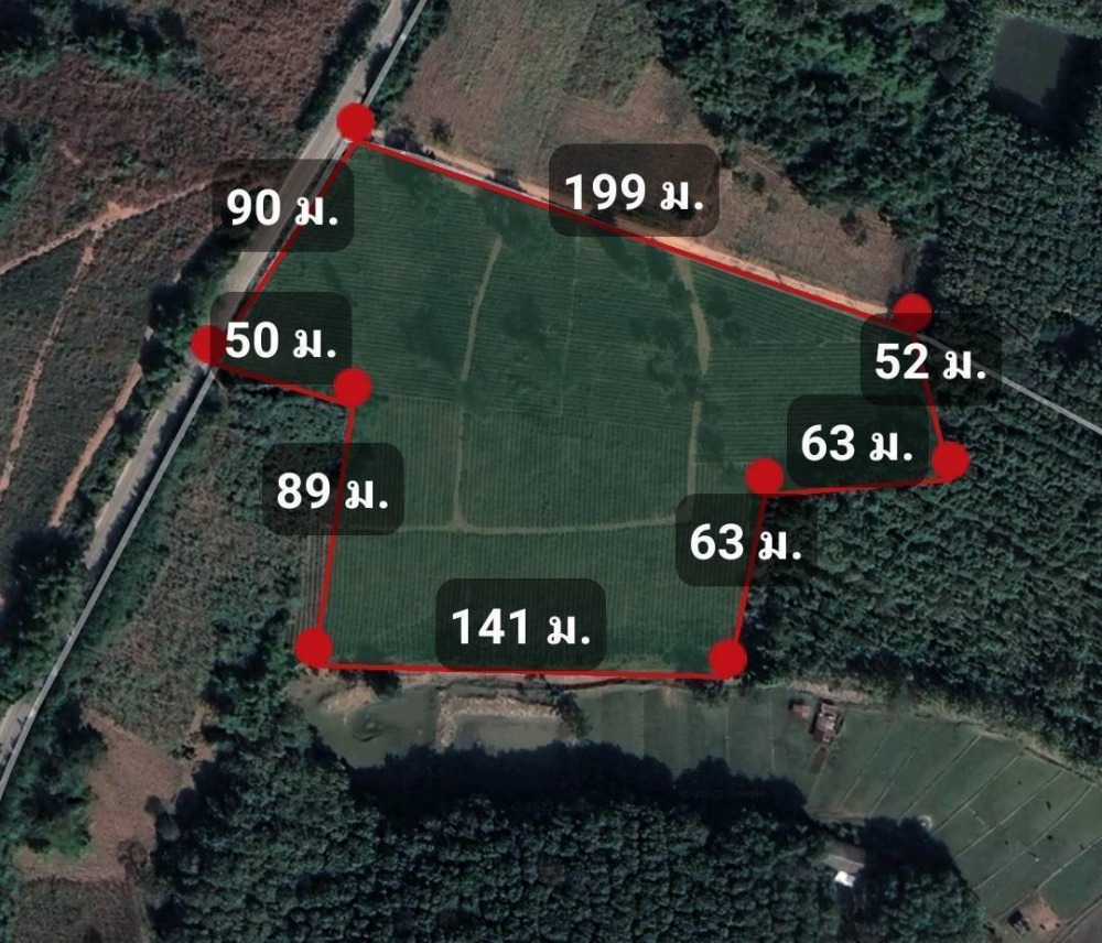 For SaleLandChiang Rai : Land for sale on rural highway 4004, width 100 meters, 16 rai