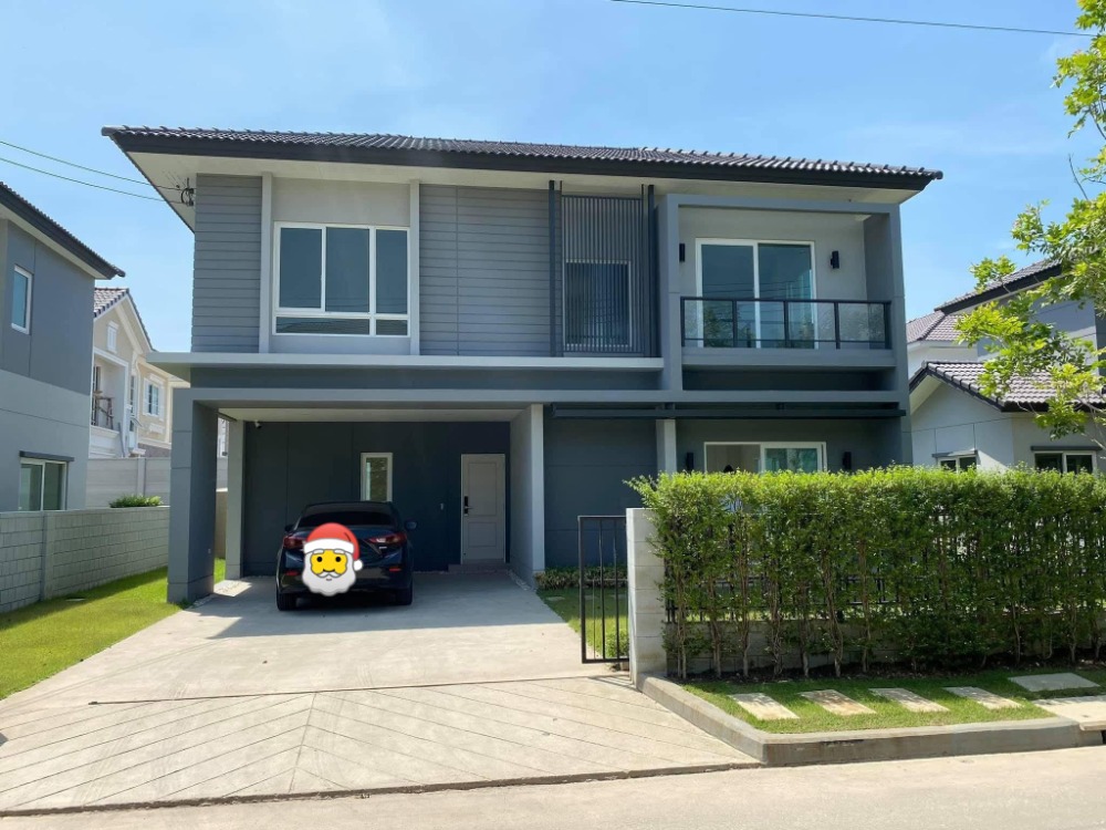 For RentHouseLadkrabang, Suwannaphum Airport : 🏡2-storey detached house for rent, Centro Bangna Ring Road Village, modern style house, next to the club, easy to walk to swim, play fitness, complete with furniture, 4 bedrooms, 3 bathrooms