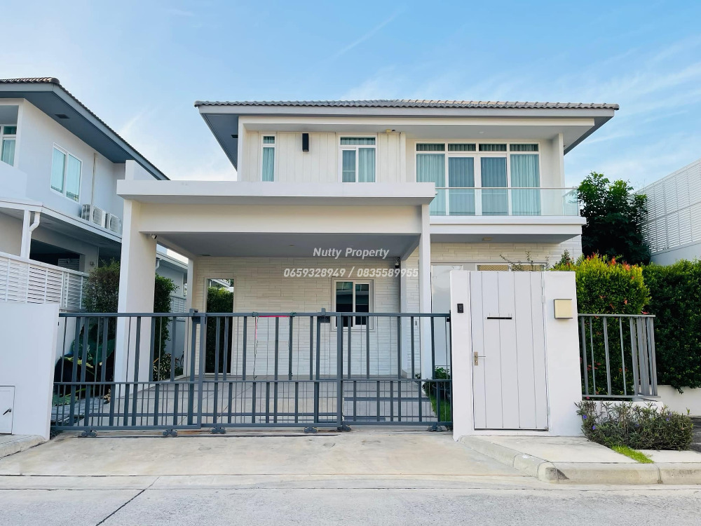 For SaleHouseLadkrabang, Suwannaphum Airport : Manthana Bangna-Wongwaen Sale-Rent Detached corner house, large area