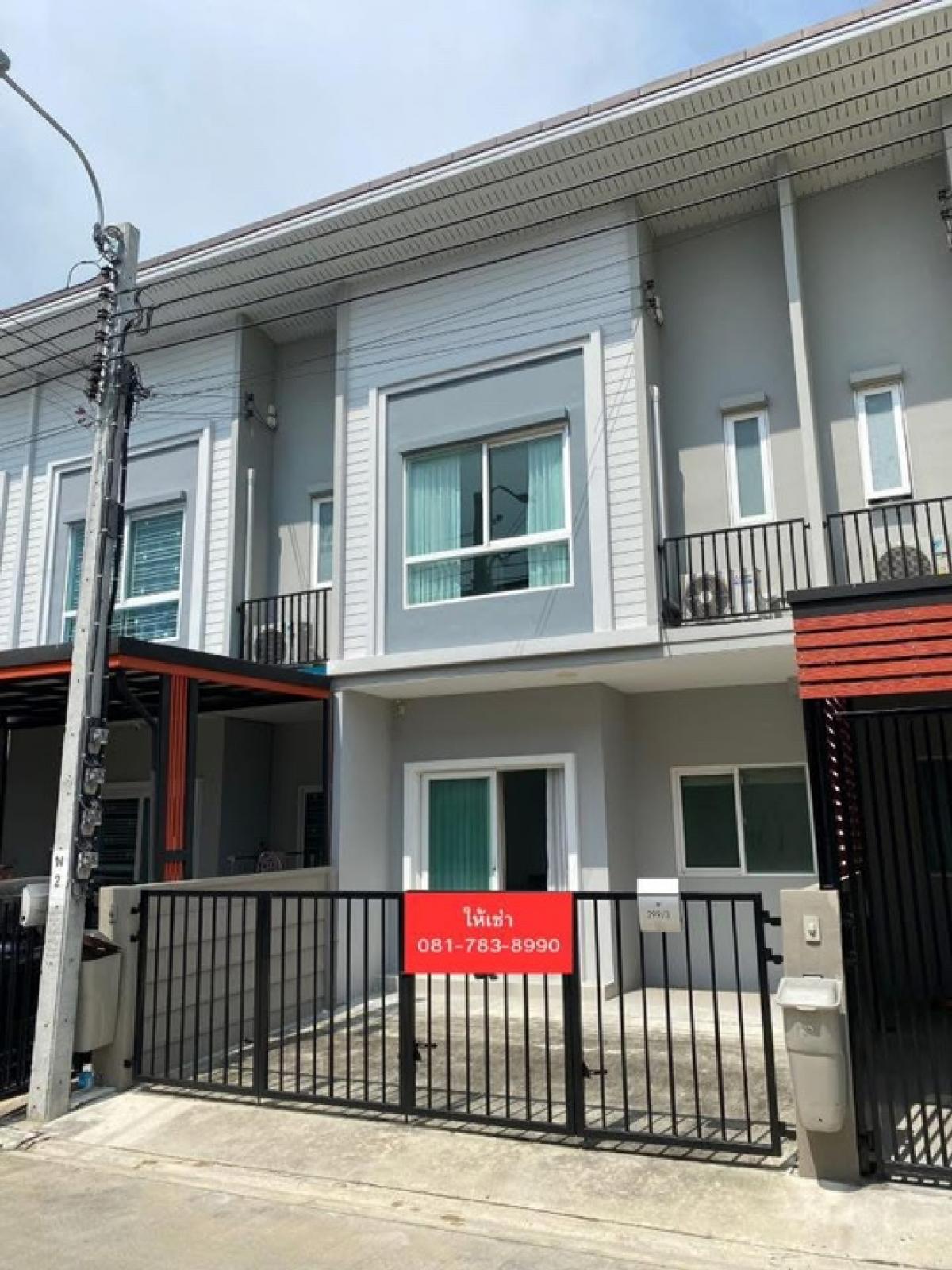 For RentTownhouseBangna, Bearing, Lasalle : For rent! 2-storey townhouse, Q District project, Bangna-King Kaew, furnished, ready to move in