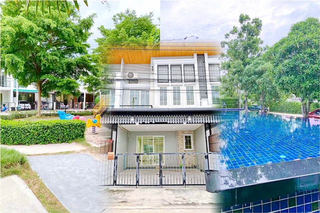 For RentTownhouseRathburana, Suksawat : Suk Sawat-Phutthabucha 2 Chetuphon Commercial 900 m., Big C Bang Pakok 1.9 km., 2-storey townhouse,