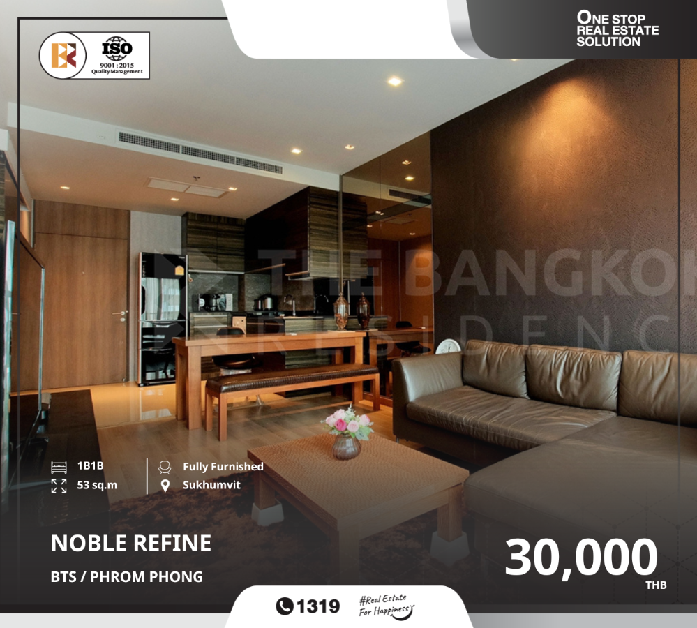 For RentCondoSukhumvit, Asoke, Thonglor : Answering Every Urban Lifestyle, Noble Refine, near BTS Phrom Phong