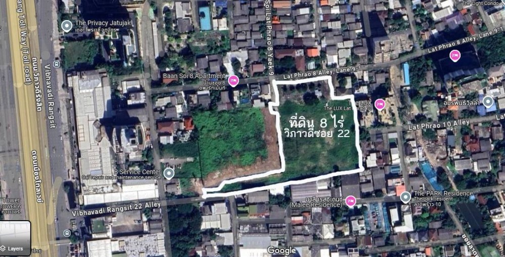 For SaleLandSapankwai,Jatujak : Land for sale, prime location, 8 rai, on public road, Vibhavadi Soi 22   Vacant land