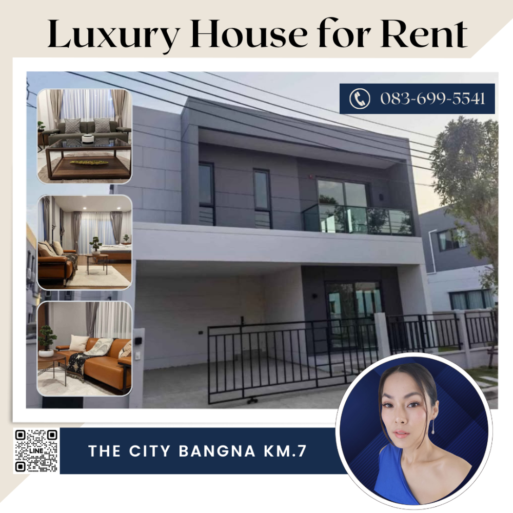 For RentHouseBangna, Bearing, Lasalle : Luxury Home for Rent at Centro Bangna | Near MEGA Bangna and Top International Schools (1 km to Concordian) | 4 Beds 4 Baths | Fully Furnished