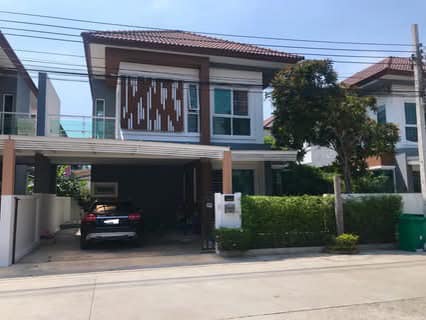 For SaleHouseNonthaburi, Bang Yai, Bangbuathong : Very cheap for sale, 2-storey twin house, Chuanchom Park 3 Village, Bang Kruai-Sai Noi, size 40.8 sq m, 3 bedrooms, 2 bathrooms, beautiful house, cheapest for sale in the project, empty house, near the Purple Line