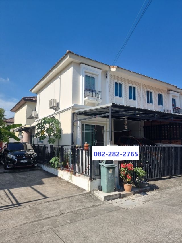 For SaleTownhouseSamut Prakan,Samrong : Corner house, 21 sq m, 3 bedrooms, 2 bathrooms, 2-storey townhouse, Pruksa Ville 103 Theparak, Soi S. Manirat