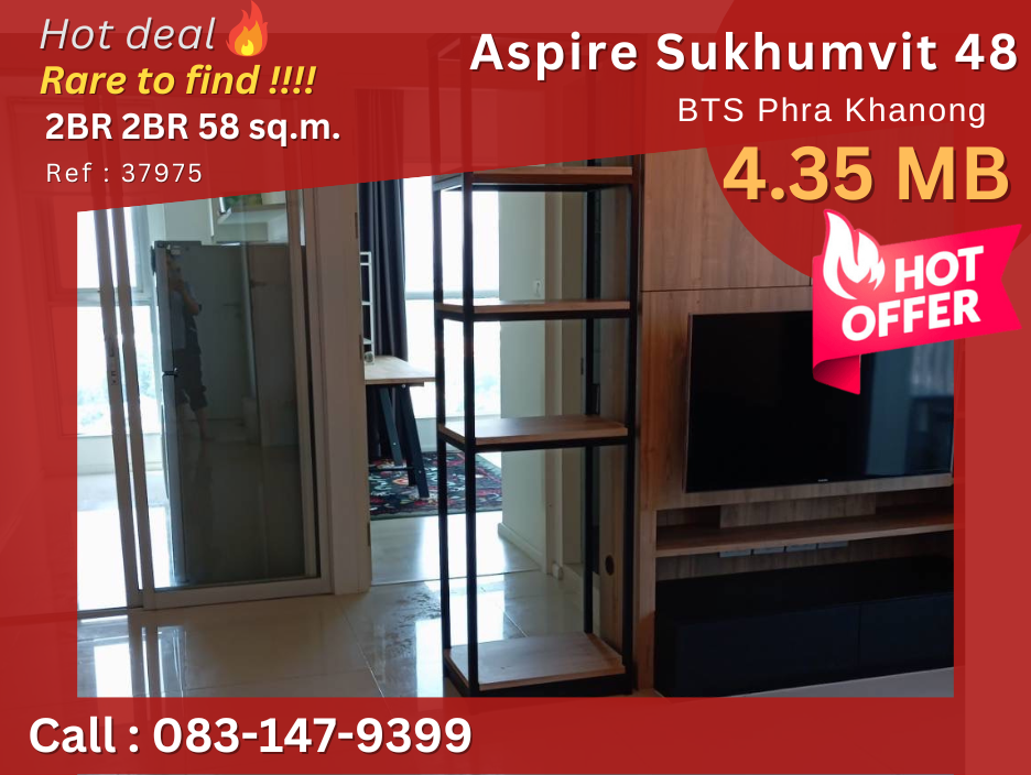 For SaleCondoOnnut, Udomsuk : Condo for sale near BTS Phra Khanong, good condition, beautiful open view, very good price, 2 bedrooms, 4 million baht, near the city, very convenient to travel.