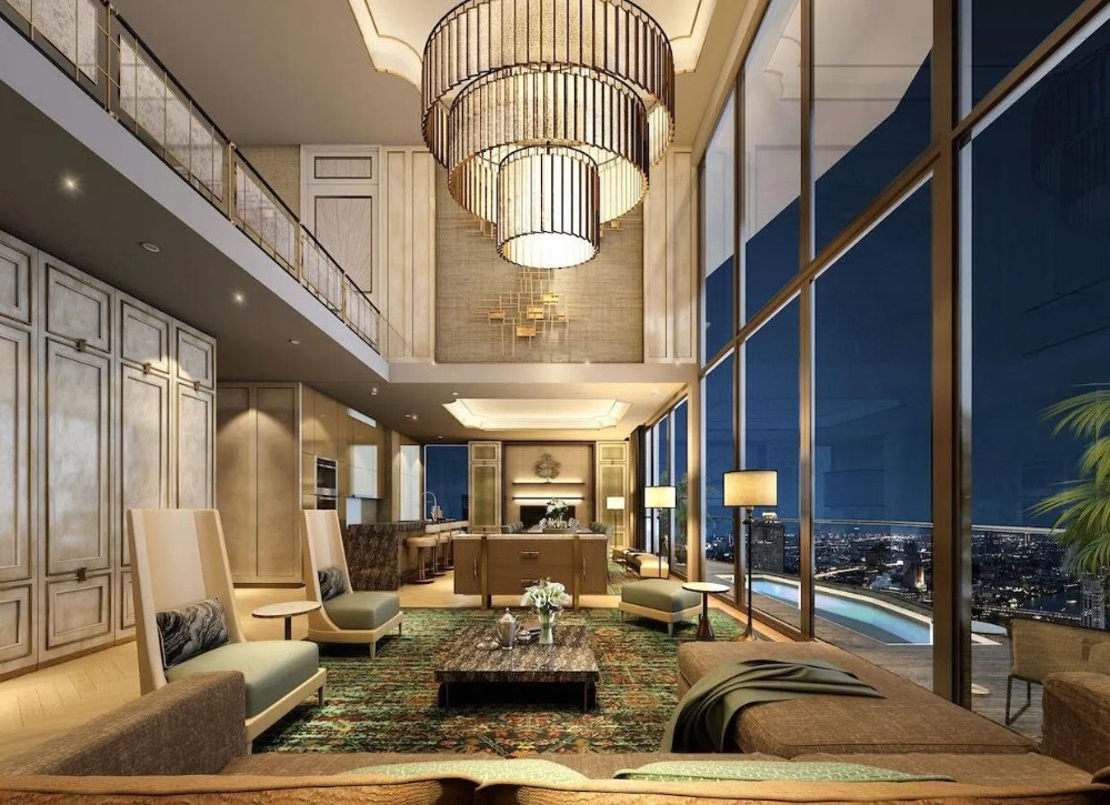 ขายคอนโดวงเวียนใหญ่ เจริญนคร : Top Floor Duplex Penthouse The Residences At Mandarin Oriental, Bangkok