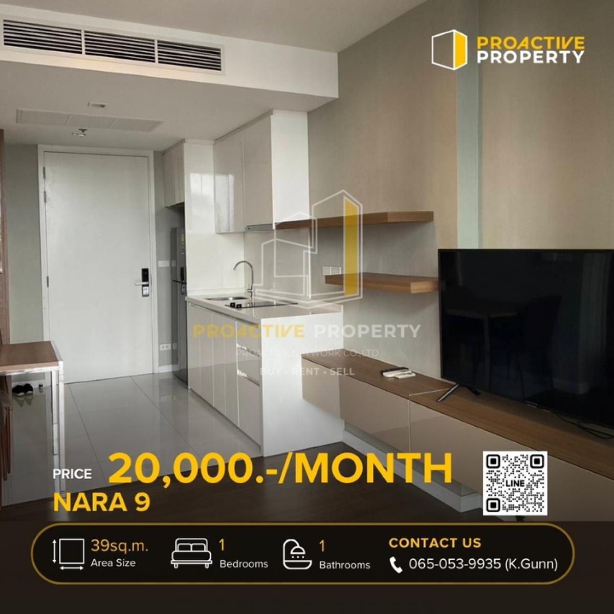 ให้เช่าคอนโดสาทร นราธิวาส : 🔥🔥Rent 1BR Fully furnished Ready to move 065-053-9935 Gunn