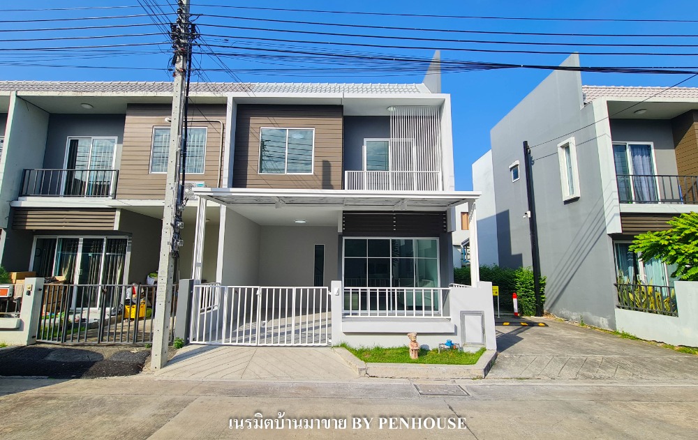 For SaleTownhouseNawamin, Ramindra : For sale: corner townhouse, 3 bedrooms, with 24-hour security, Ariya The Colors Village, Suea Khlong Nueng 15 Road, Hathai Rat, Min Buri, ready to move in