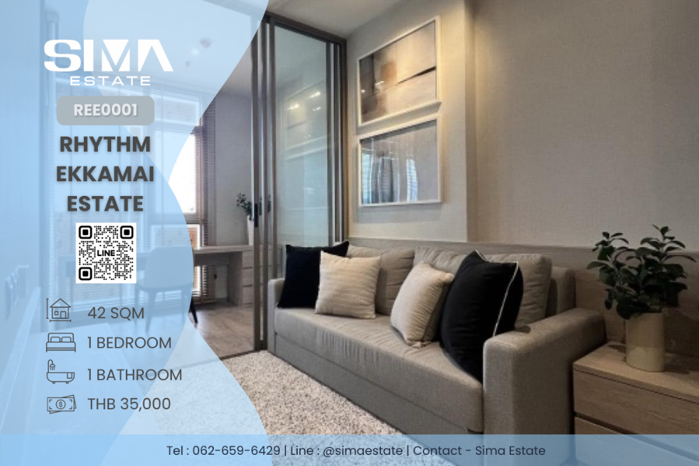 For RentCondoSukhumvit, Asoke, Thonglor : For rent ☁️Rhythm Ekkamai Estate☁️Beautiful room, well decorated, ready to move in☀️