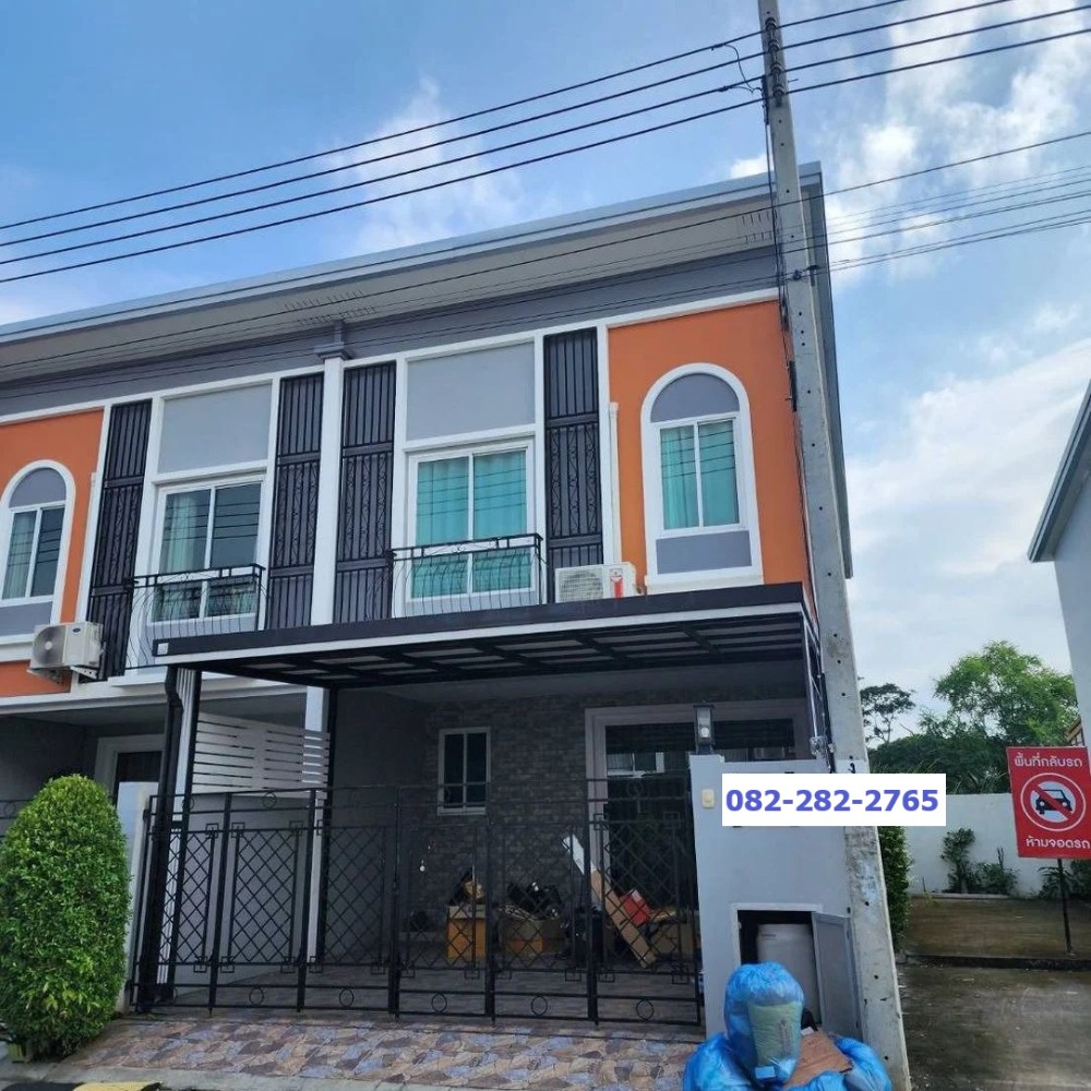 For SaleTownhomeLadkrabang, Suwannaphum Airport : Corner house 22 sq m, 3 bedrooms, 3 bathrooms, 2-storey townhouse, The Verona Rama 9-Krungthep Kreetha