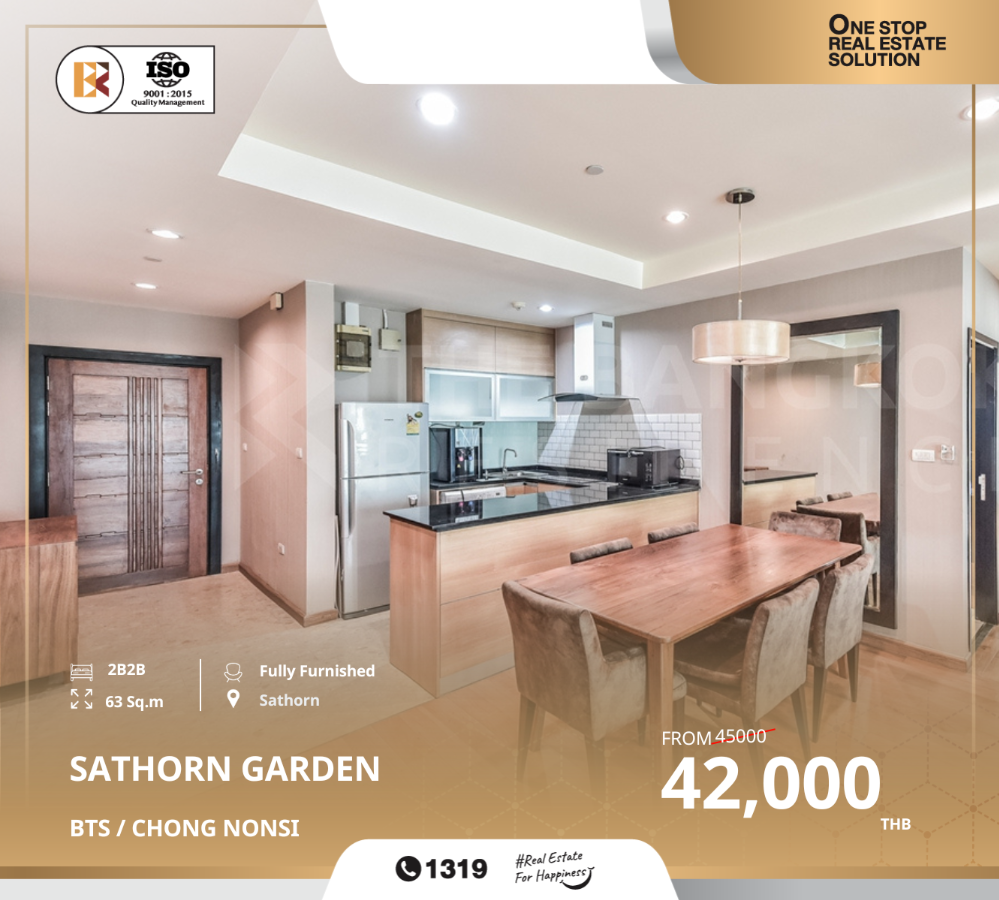 For RentCondoSathorn, Narathiwat : Sathorn Garden, fully furnished condo near BTS Chong Nonsi.