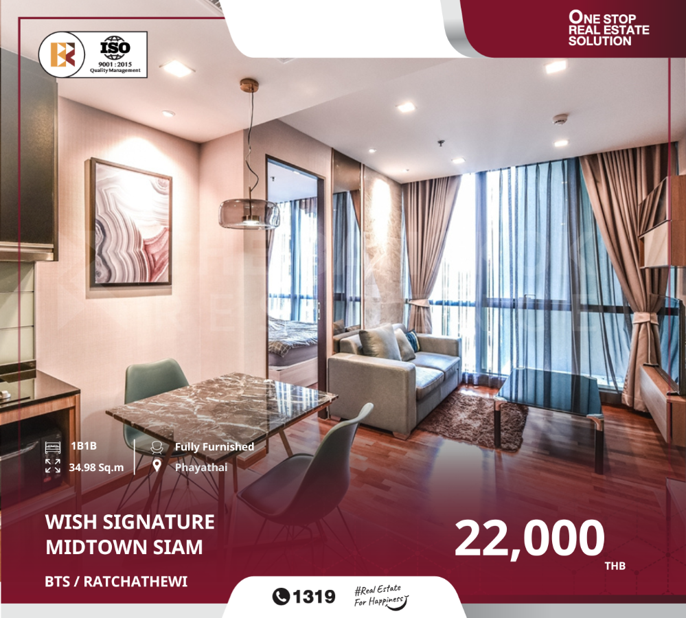 For RentCondoRatchathewi,Phayathai : Wish Signature Midtown Siam, ready-to-move-in near BTS Ratchathewi.