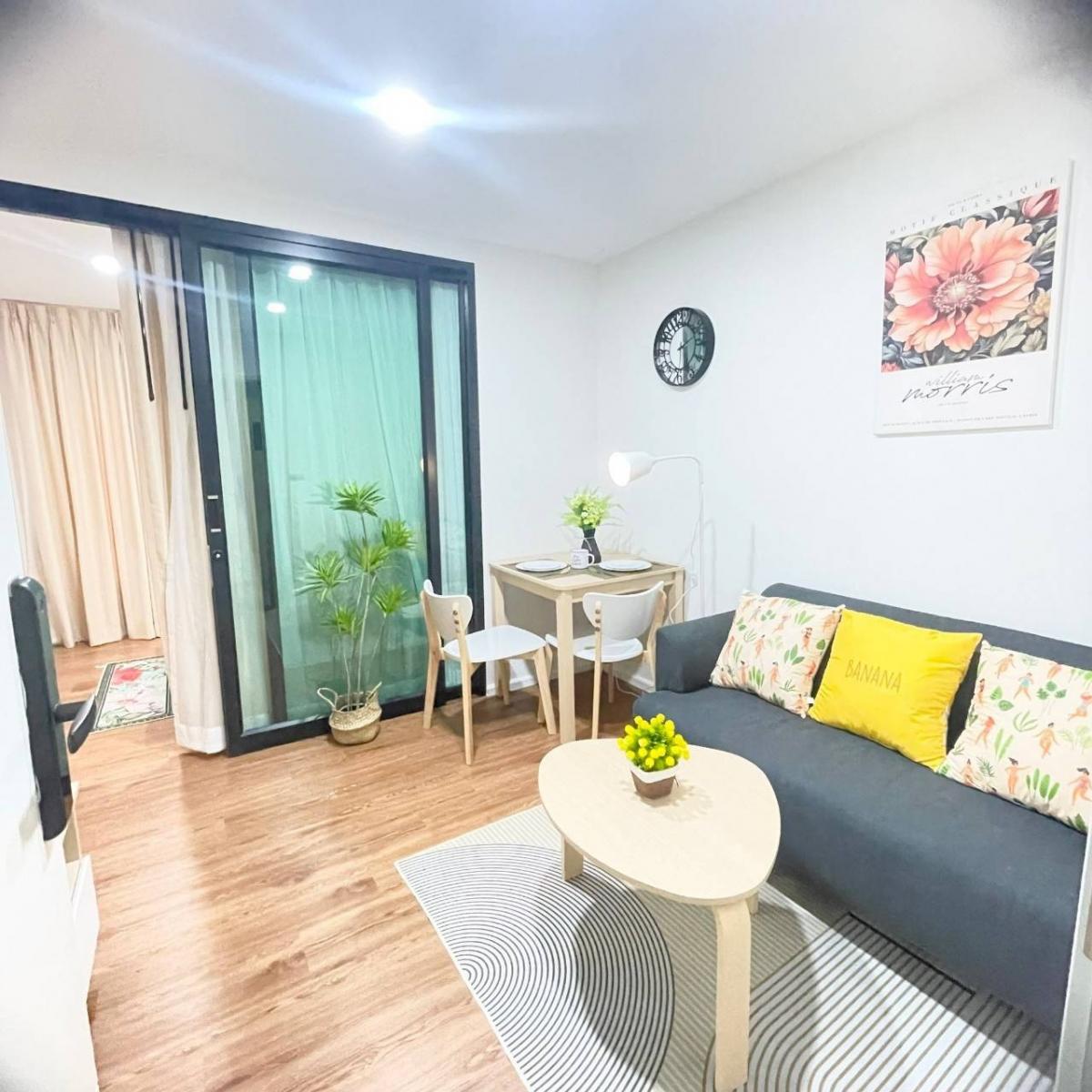 For RentCondoSamut Prakan,Samrong : Condo for rent, newly decorated, beautiful room, ready to move in, special price, washing machine included, complete furniture