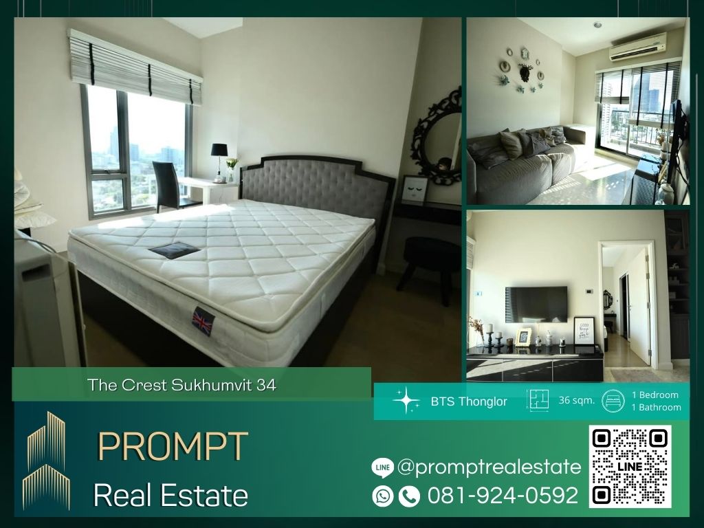 For RentCondoSukhumvit, Asoke, Thonglor : ST13082 - The Crest Sukhumvit 34 :  เดอะ เครสท์ สุขุมวิท 34 - BTS Thonglor / TheEmDistrict / Terminal21