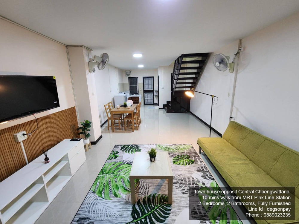 For RentTownhouseChaengwatana, Muangthong : Townhouse for rent, Uthayanthong Village, Soi Chaeng Watthana-Pak Kret 19, opposite Central Chaeng Watthana