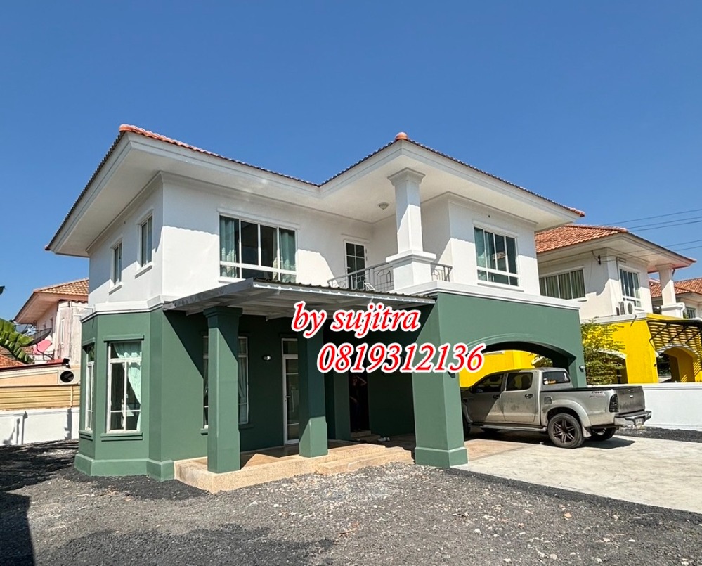 For RentHouseMin Buri, Romklao : Rent a 2 -story detached house, 100 square meters, newly renovated in the Suwinthawong University.