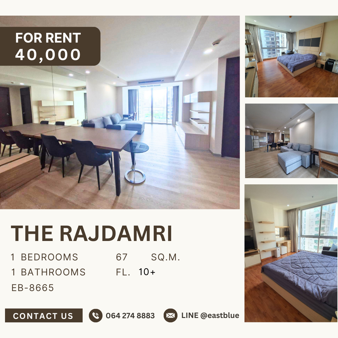 For RentCondoWitthayu, Chidlom, Langsuan, Ploenchit : The Rajdamri, 1 bed, 40000 per month