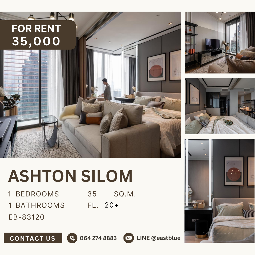 For RentCondoSilom, Saladaeng, Bangrak : Ashton Silom, 1 bed, 35000 per month