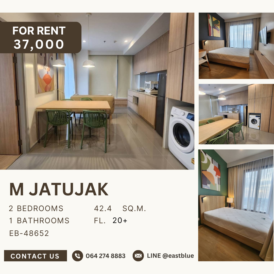 For RentCondoSapankwai,Jatujak : M Jatujak, 2 bed, 37000 per month