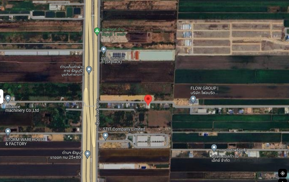 For SaleLandPathum Thani,Rangsit, Thammasat : Land for sale, 2 ngan, with a warehouse of 800 square meters, along the motorway, Khlong 5, Bueng Kham Phoi Subdistrict, Lam Luk Ka District, Pathum Thani Province