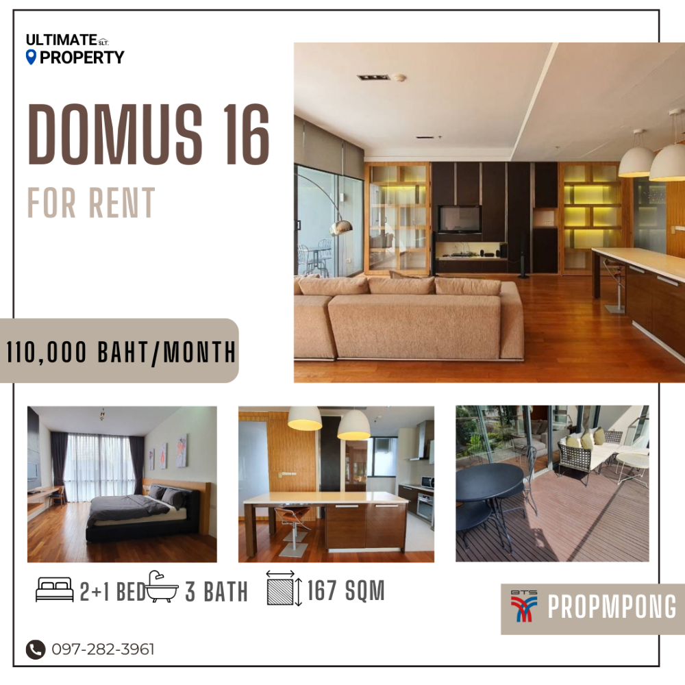 For RentCondoSukhumvit, Asoke, Thonglor : Don//'t miss it!! 2+1 bedroom, very private, 167 sq m, beautiful room, large balcony, pets allowed.