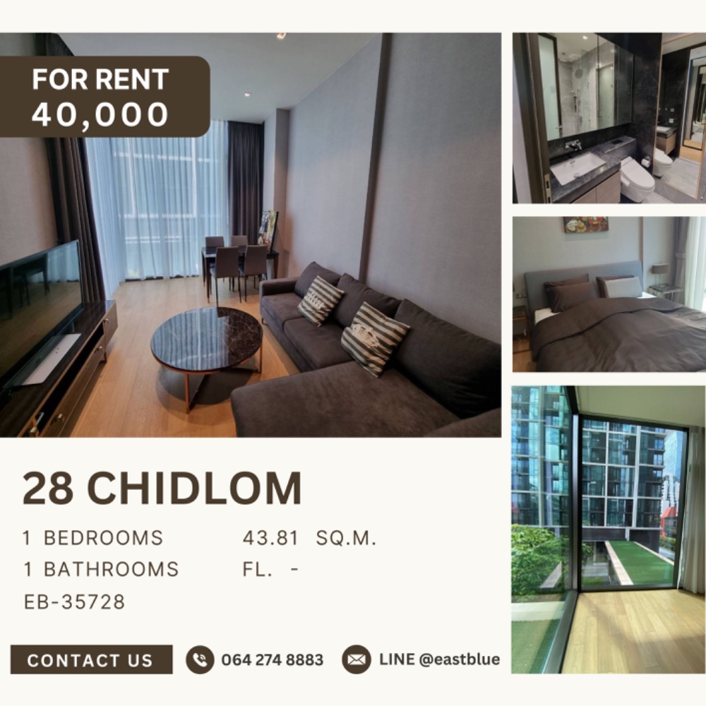 For RentCondoWitthayu, Chidlom, Langsuan, Ploenchit : 🔥 Dont miss out on this huge discount! 🔥 ​​🏙️ 28 Chidlom 📍 1 bedroom | 1 bathroom | Size 35 sq m. 💸 Rent only 35,000 baht/month (Negotiable!)