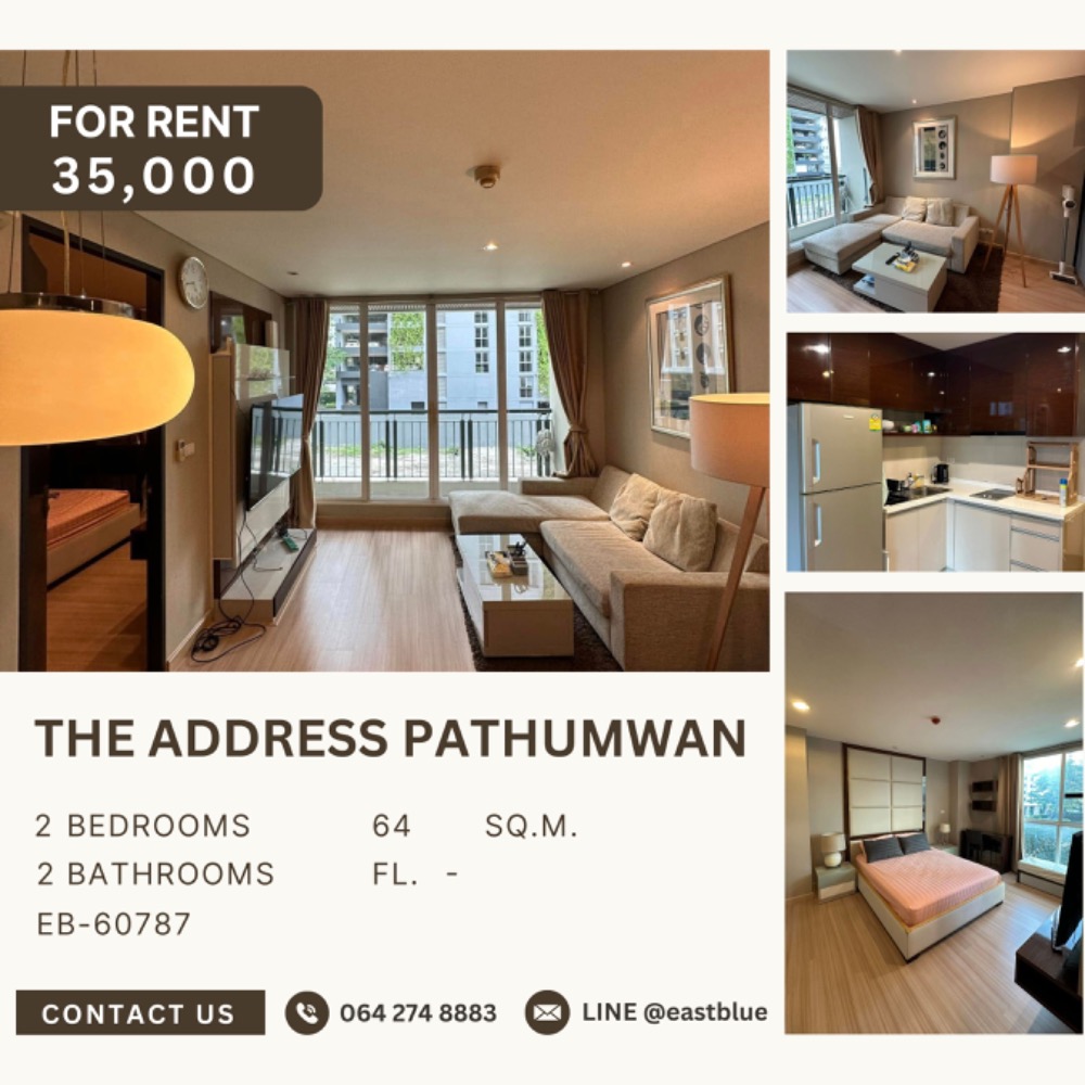 For RentCondoRatchathewi,Phayathai : 🔥 Dont miss out on this great discount! 🔥 ​​🏙️ The Address Pathumwan 📍 2 bedrooms | 2 bathrooms | Size 70 sq m. 💸 Rent only 35,000 baht/month (negotiable!) 📞 Call: 086-746-8882 (K. Cooper)